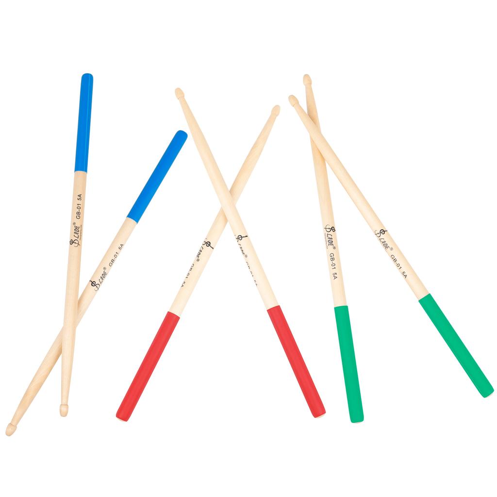 SLADE 3 Pairs 5A Drum Sticks Maple Wood Drumsticks Triangular Tip Non-Slip Rubber Handle Musical