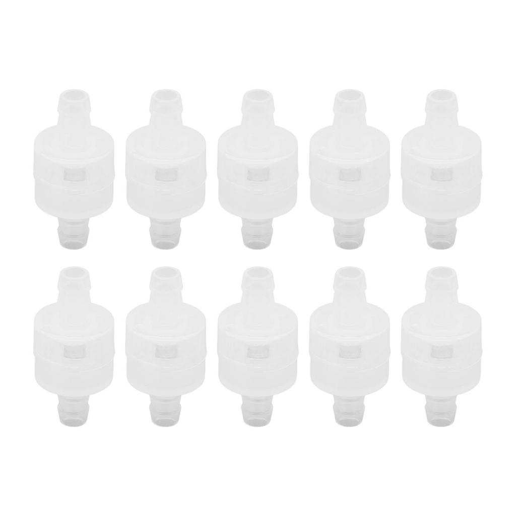 10 Pcs 1 Way Check Valve Translucent Water Stop Hose Check Valve with Spring for Chemical Industry