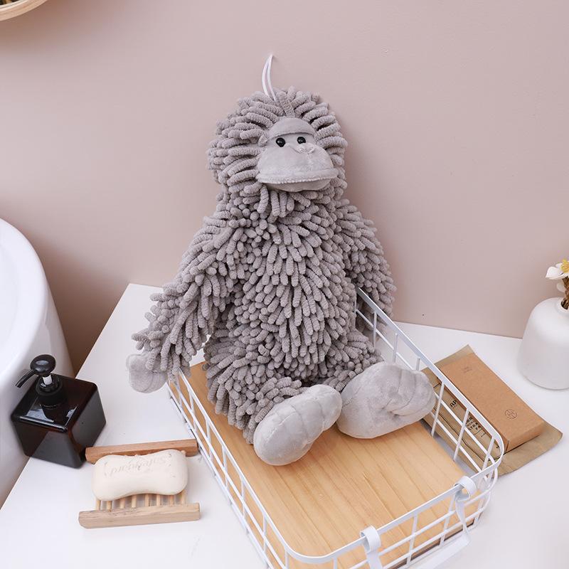 Cartoon Animal Shenier Hand Towel 2-in-1, Children and Adults Thick and Cute Hanging Hand Towel