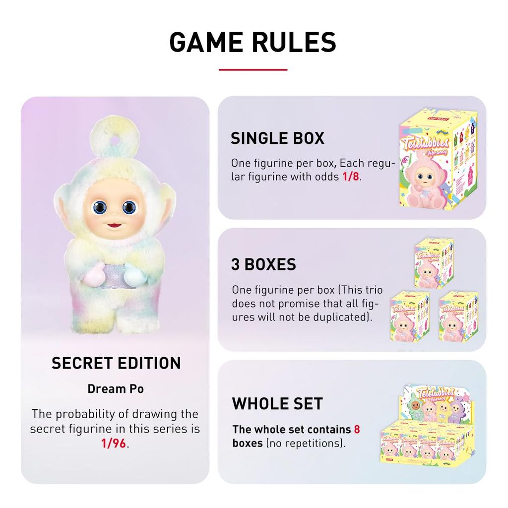 POP MART Телепузики Vibrancy Series Pop Mart Gacha Gacha Blind Box Фигурка Пластиковая модель Премиум Игрушка ПВХ Мягкий винил Оригинальный персонаж День рождения