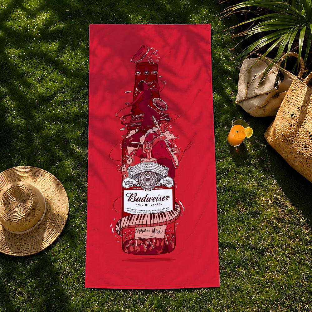 Полотенце B-Budweiser Пляжное полотенце, Быстросохнущее впитывающее банное полотенце для плавания, спортзала, кемпинга, активного отдыха Горячее