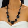 Модное черное асимметричное ожерелье с бусинами, простая, но стильная ключичная цепочка в стиле хип-хоп