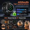 Военные QTLLBT SmartWatch 1,46-дюймовый HD светодиодный фонарик компас фитнес-трекер с функцией спортивные часы, пульсометр SPO2 совместимы с