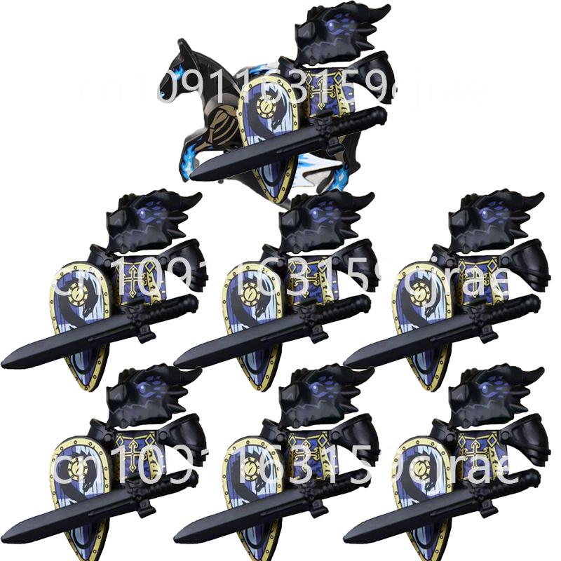 Совместимые MOC Средневековые Строительные Блоки Персонажи Солдаты Рыцари Драконов Черный Лев Орел Игрушка Подарок Кирпичики Фермер Солдат X048