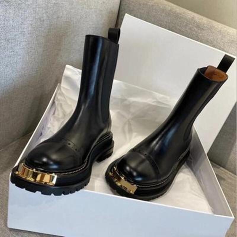 Damen Stiefeletten Plateau PU Leder Schnürung Damen Schuhe Dicke Sohle Motorradstiefel Lässige Damenschuhe Mode