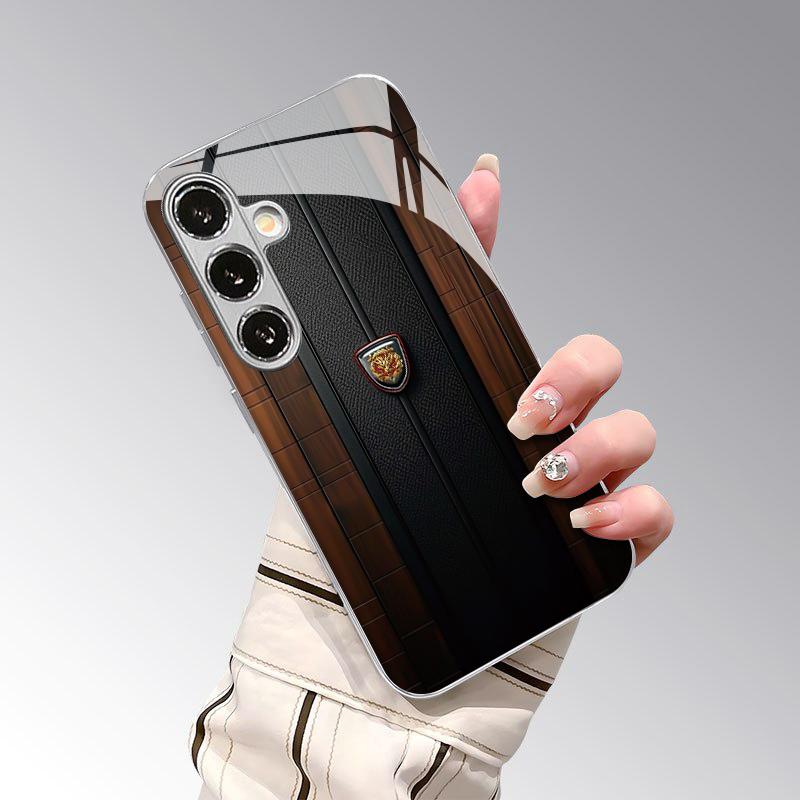 Чехол для телефона Samsung S26 S25 S24 S23 S22 S21 S20 A56 A36 A16 с 2D-рисунком «Дракон-Щит», гальванизированный стеклянный защитный чехол
