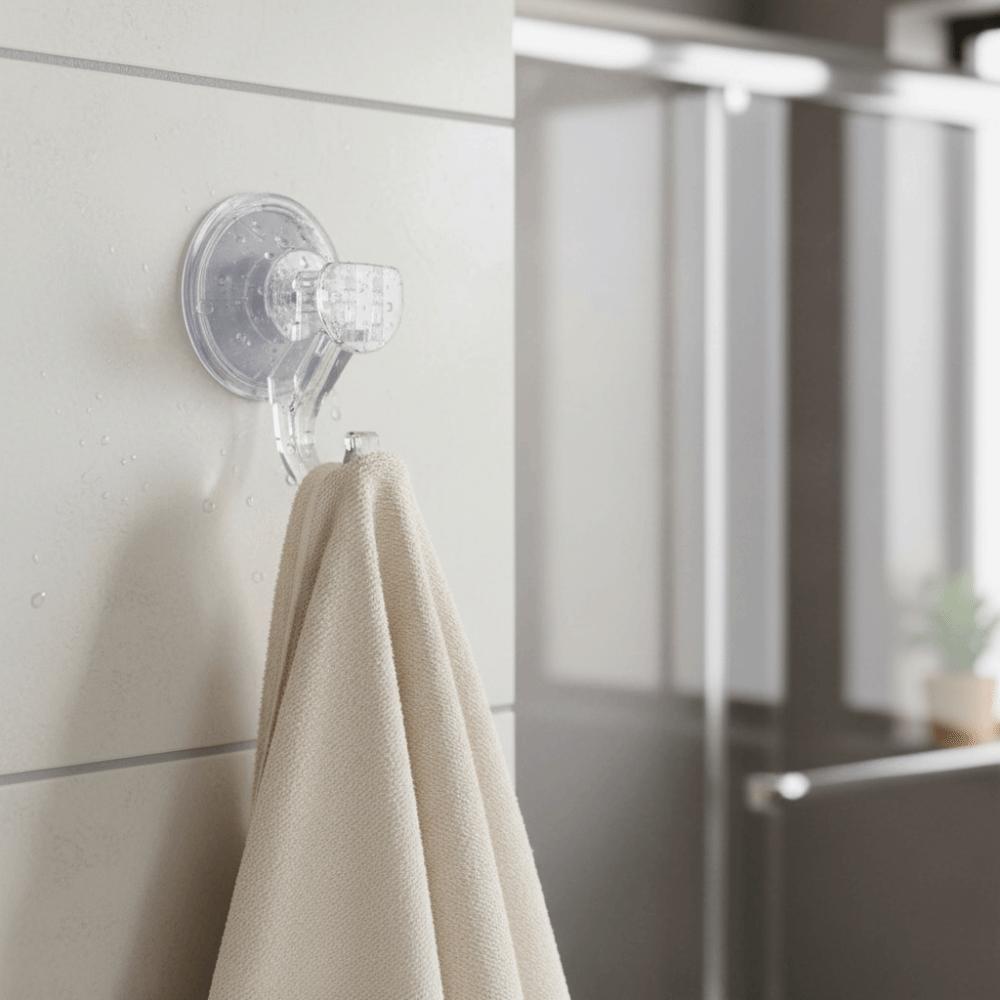 2 шт. Тяжелые вакуумные съемные крючки-присоски Пластиковые прозрачные крючки для полотенец Без сверления Самоклеящиеся Кухонный крючок Стеклянная поверхность