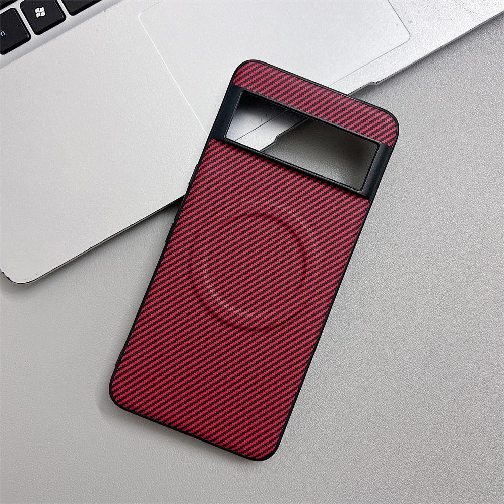 Luxury Carbon Fibre Pattern PC Magnetic Phone Case For Google Pixel 10 9 8 Pro XL 8A 7 7A 6 6A Wireless Charge Protector Cover