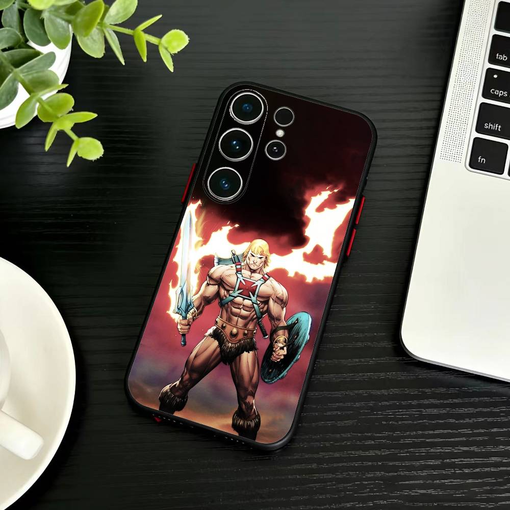 Чехол для телефона P-MOTU He-Man для Samsung S26, S25, S24, S23, S22, S21, S20, Ultra, Plus, FE Черный Мягкий чехол