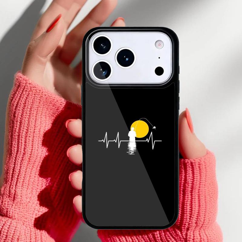 Чехол для телефона 'Рыбалка Кемпинг Пульс' для iPhone 17 16 15 14 13 Pro Max Задняя крышка для 12 11 Pro Coque