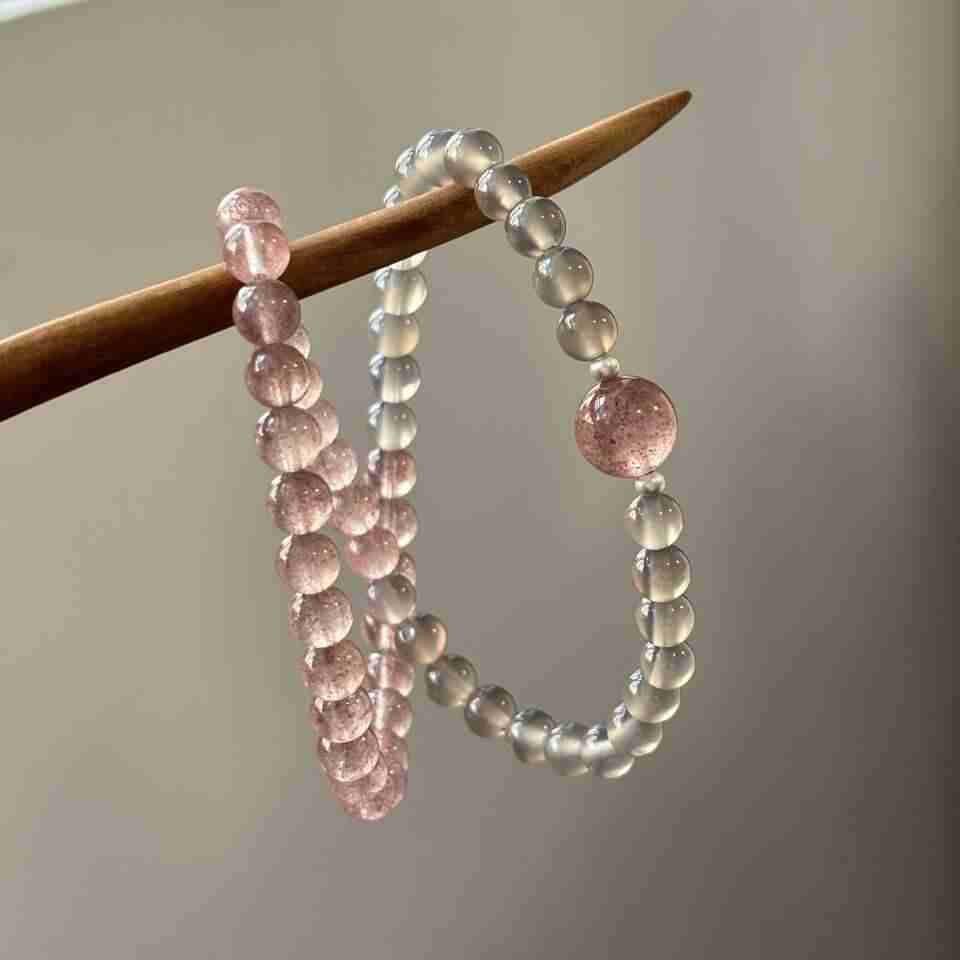 Браслет из бусин «Кошачий глаз» в китайском стиле – Имитация красного агата, Ретро национальный дизайн, Новогодняя элегантность