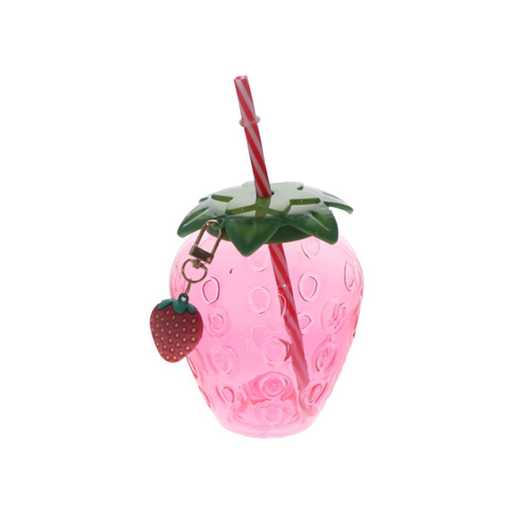 Fruit Shape Pineapple Straw Cup Plastic Strawberry Straw Cup Cute Kitchen
