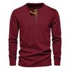 Men Solid Color Slim Fit Casual Corduroy Long Sleeve T Shirt