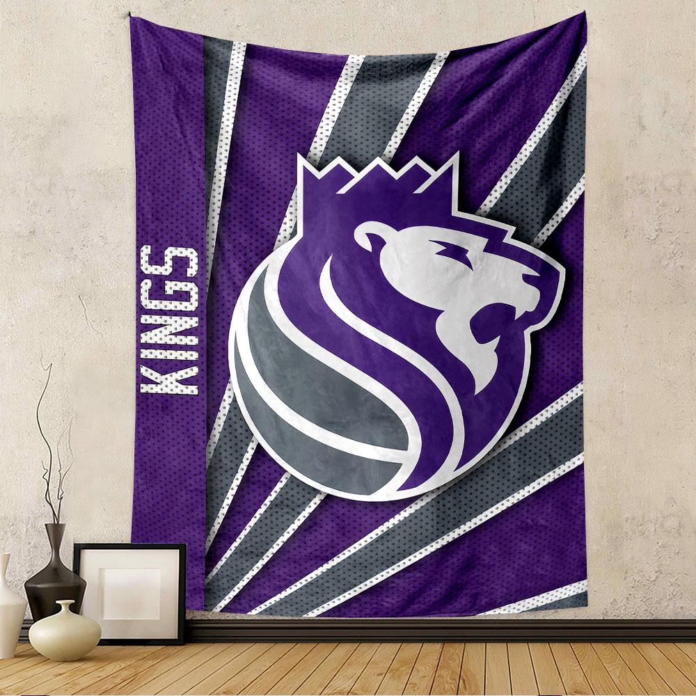 Sacramento Kings Tapestry Wall Hanging, NBA Basketball Team Logo Poster, Sports Wall Decor for Bedroom Living Room Dorm