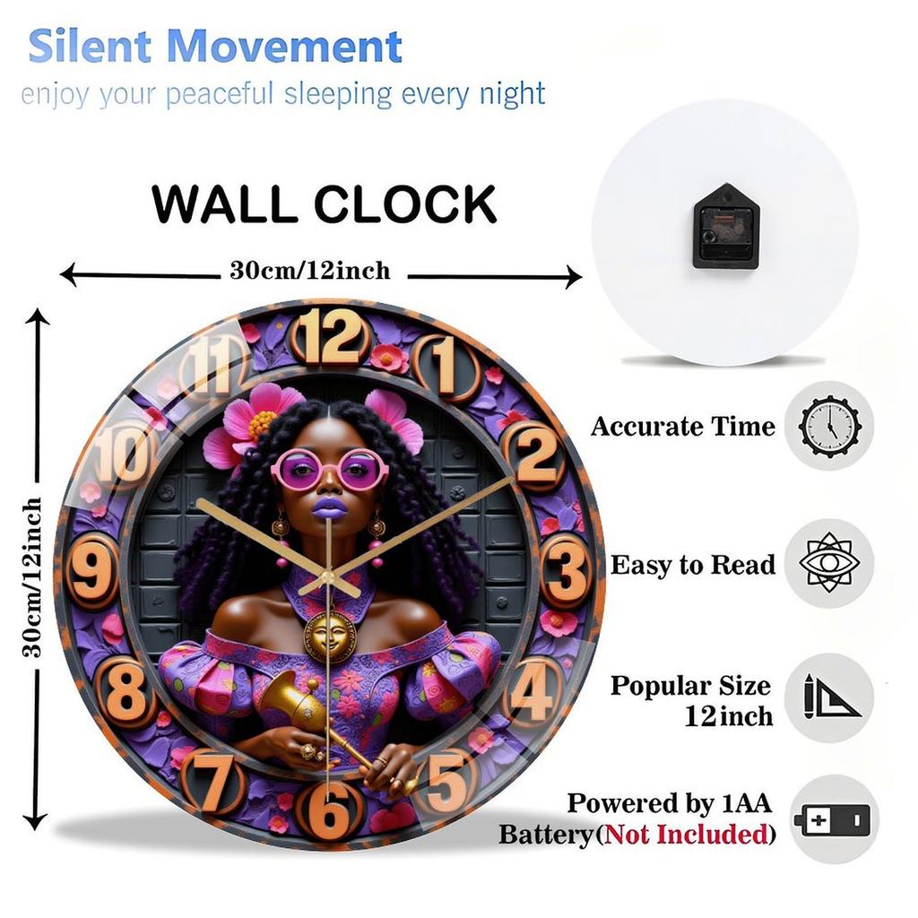 30x30cm Glass Wall Clock for a Astronaut with Custom Rocket Ship