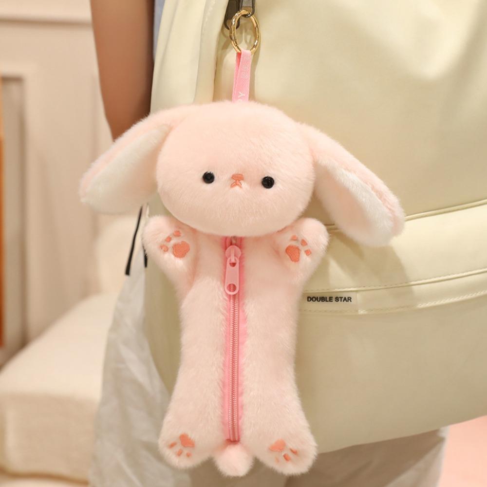 Animal Shaped Plush Pencil Case Soft Plush Storage Bag Cosmetic Bag Office Stationery