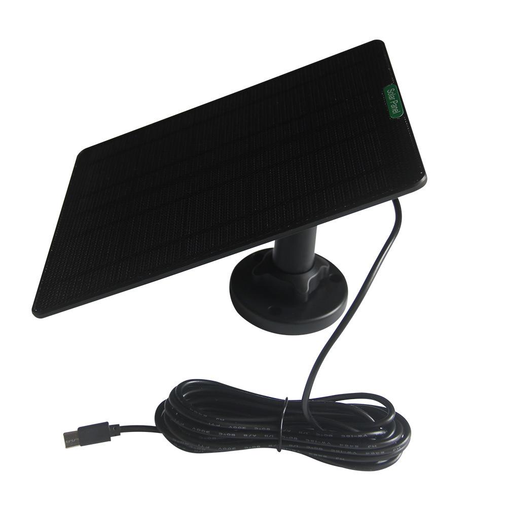 Portable 5W Solar Panel for Security Cameras - 360° Adjustable with USB C/DC Output, Compatible with Eufy Blink Reolink