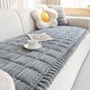 3D Stripe Plush Sofa Mat Solid Color Winter Thick Warm Sofa Cover Anti Slip Dustproof Full Coverage Settee Towel