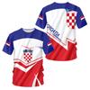 Summer Croatian Flag Football Graphic 3D Printing Men's Tough Guy Style Casual Sports Loose Round Neck Short Sleeve T-shirt Tops