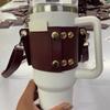 With Strap Water Bottle Holder PU Leather Bottle Sling Holder  For Stanley 30oz & 40oz Tumbler