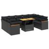 VidaXL Salon de Jardin avec Coussins 10 pcs, Canapés de Terrasse, Ensemble de Meubles de Patio, Mobilier d'Extérieur, Noir 3273218