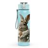 1PC Rabbit With Crown Vintage Print 750ml Color Plastic Sports Water Bottle Leakproof Flip Straw Lid Suitable for Sports Office Home Use