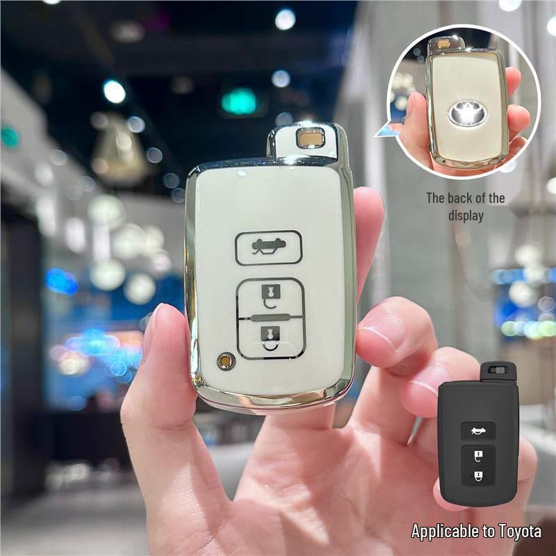 Silver Edge Key Case for Toyota Models: Corolla, RAV4, Camry, Vios, Highlander