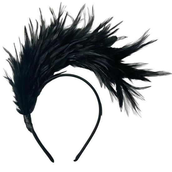 Повязка на голову, винтажная повязка на голову с красочным дизайном перьев, стильный аксессуар для волос для свадебных вечеринок, Хэллоуина