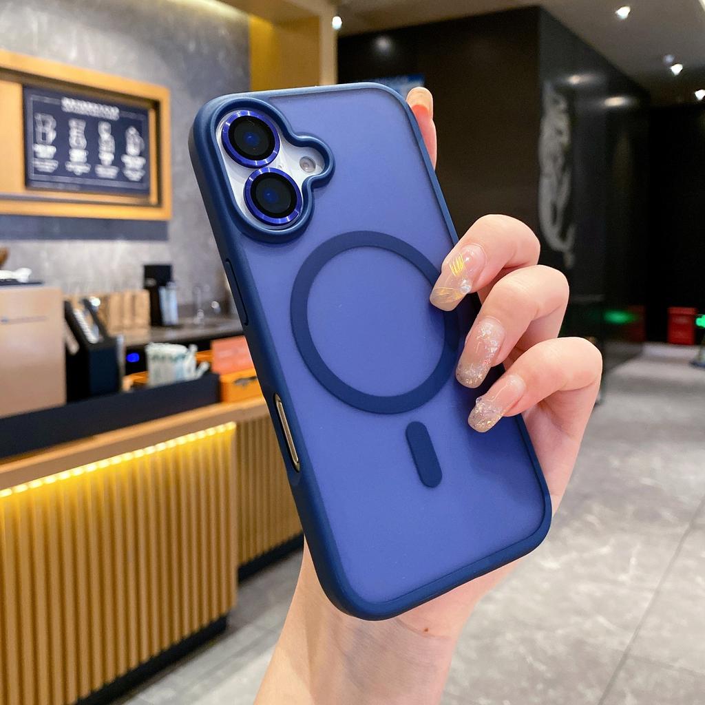 For iPhone 16 Case Compatible with MagSafe TPU+PC Phone Cover with Lens Film - Desert Gold