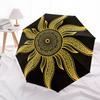 1pc Golden Sun Mandala Automatic Open/Close Umbrella - Portable Collapsible Umbrella with 8-Rib Stability, Fashion Lovers yy251017172