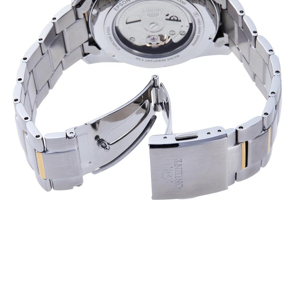 Orient Contemporary Автоматические часы с открытым сердцем Белые и Отечественная гарантия RN-AR0006S Мужские часы с полускелетонным дизайном, Золотые, от Производителя