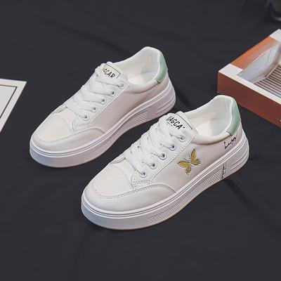 Белые туфли Женская обувь Осенние новые универсальные нескользящие удобные студенческие кроссовки Повседневные кроссовки на толстой подошве Tide