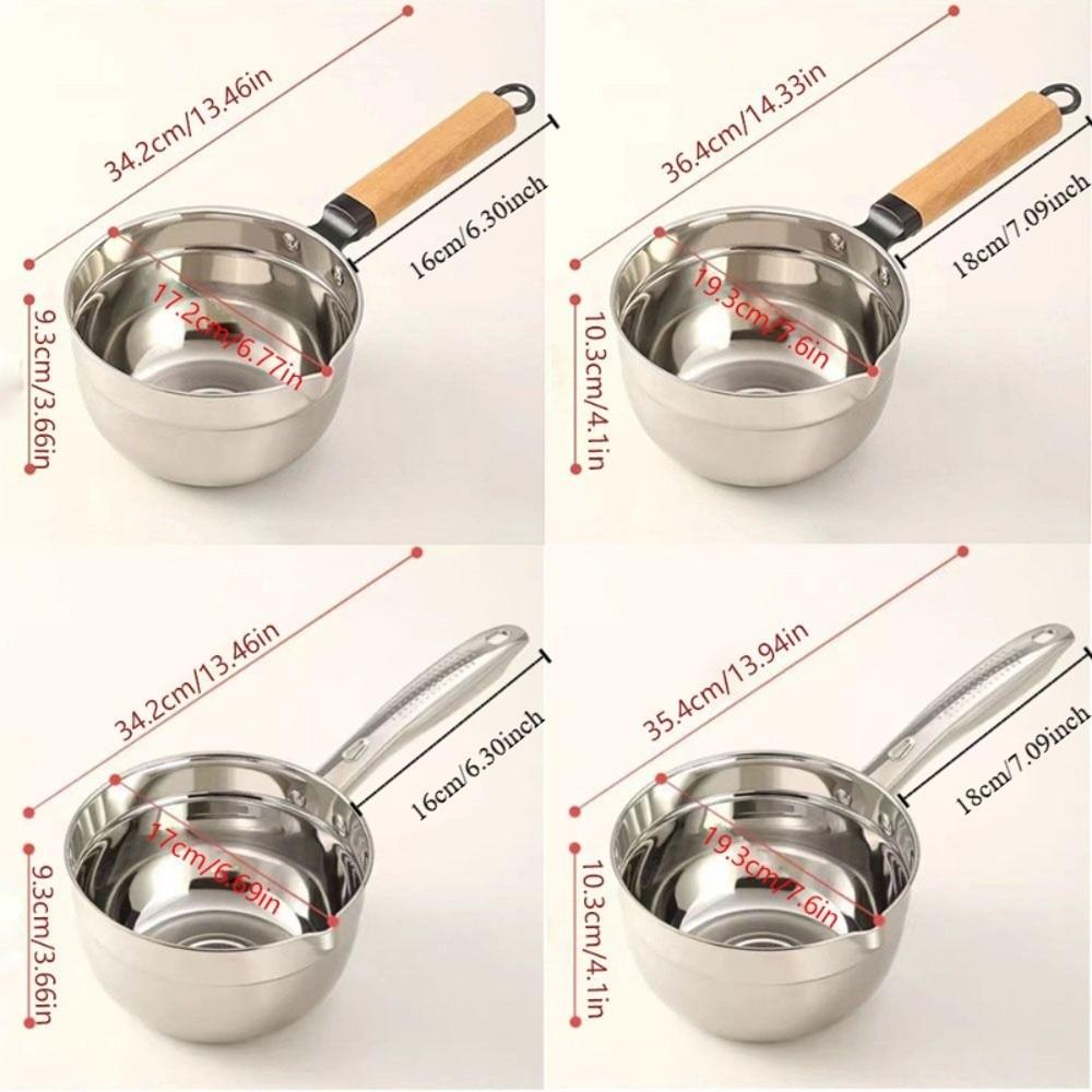 Multipurpose Soup Ladle Wooden Handle Water Spoon Small Saucepan Water Scoops for Flower Watering
