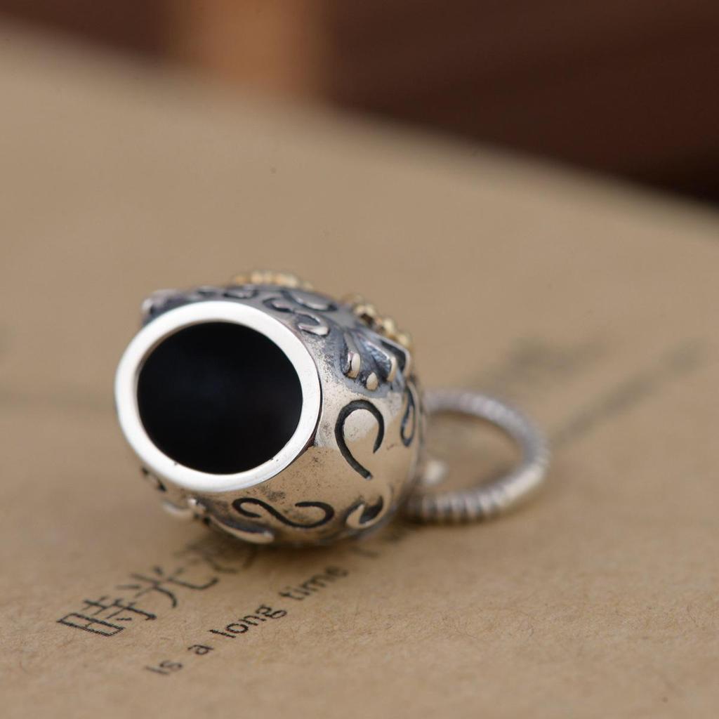 Golden Deer King S925 Silver Retro Hip Hop Unisex Kitten Necklace Pendant