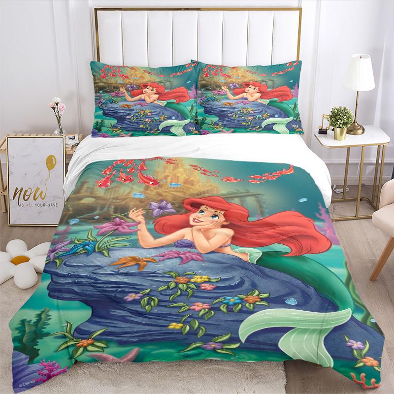 Underwater Mermaid Adventure Print 3Pcs Bedding Setduvet Cover With 2 Bedropillowcase Home Birthday Gift
