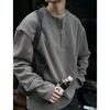 Half-Zip Waffle Texture Solid Color Long Sleeve Men's Atmosphere Top Ins Style Spring Autumn Lazy Casual Sweatshirt Couple Style