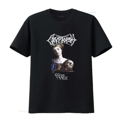 Мужская футболка Cryptopsy None So Vile с готическим принтом, размер X Large, черная, винтажная, стираная, дизайнерская одежда, универсальная уличная одежда, унисекс