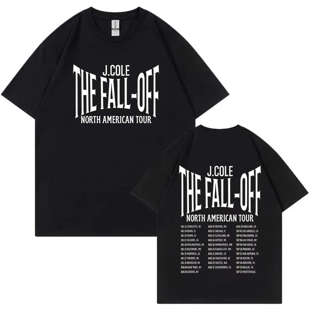 Rapper J Cole The Fall Off Tour 2026 Print T Shirt Harajuku Hip Hop Short Sleeve Tshirt Unisex Unisex Casual Fashion Loose Tshirts