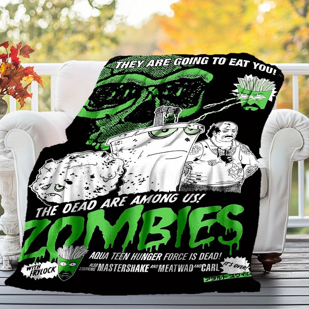 1 шт. Фланелевое одеяло с дизайном на тему «Зомби Аква» - Мягкое теплое, 3D-печать, легкое покрывало для кемпинга, путешествий, кровати -080761
