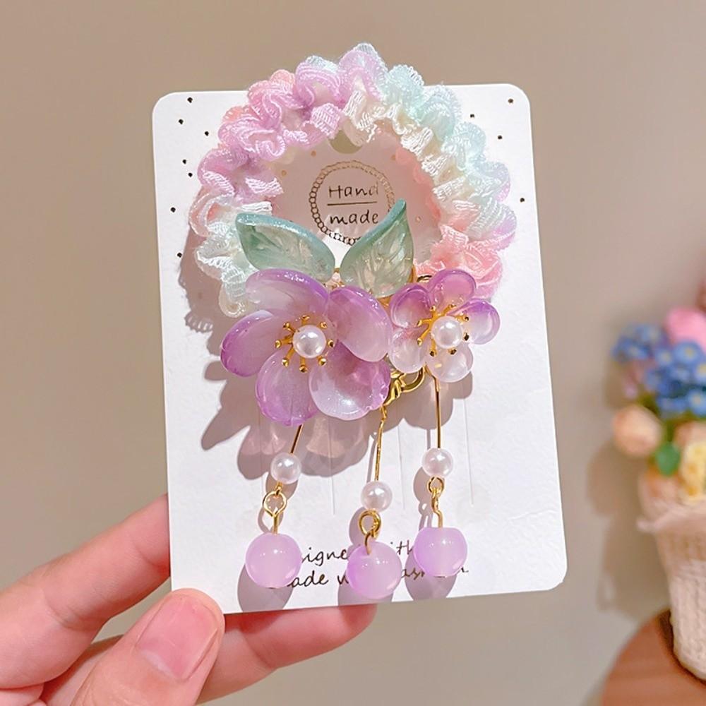 Butterfly Flower Hair Tie Chinese Style Hair Band New Princess Hair Ring Headdress