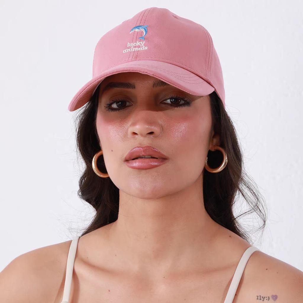 New Dolphin Letter Embroidery Baseball Cap Men's and Women's Versatile Outdoor Sports Sunshade Sunscreen Cap