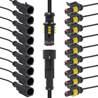 10 комплектов 1-контактный электрический разъем для проводов 16 AWG водонепроницаемый автомобильный электрический разъем Deutsch