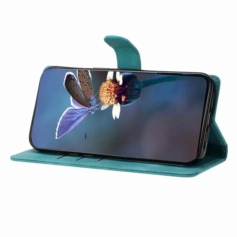 Cute Sakura Butterfly Case For TCL 40R 40X 40SE 40XL 403 405 406 408 Cash Wallet Card Slots Stand Phone Cover