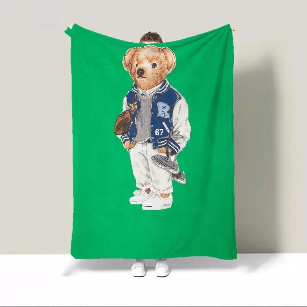 Летнее одеяло для диванов POLO Bears Пушистое дизайнерское одеяло из микрофибры King Size Постельное белье для дома Одеяла для дивана