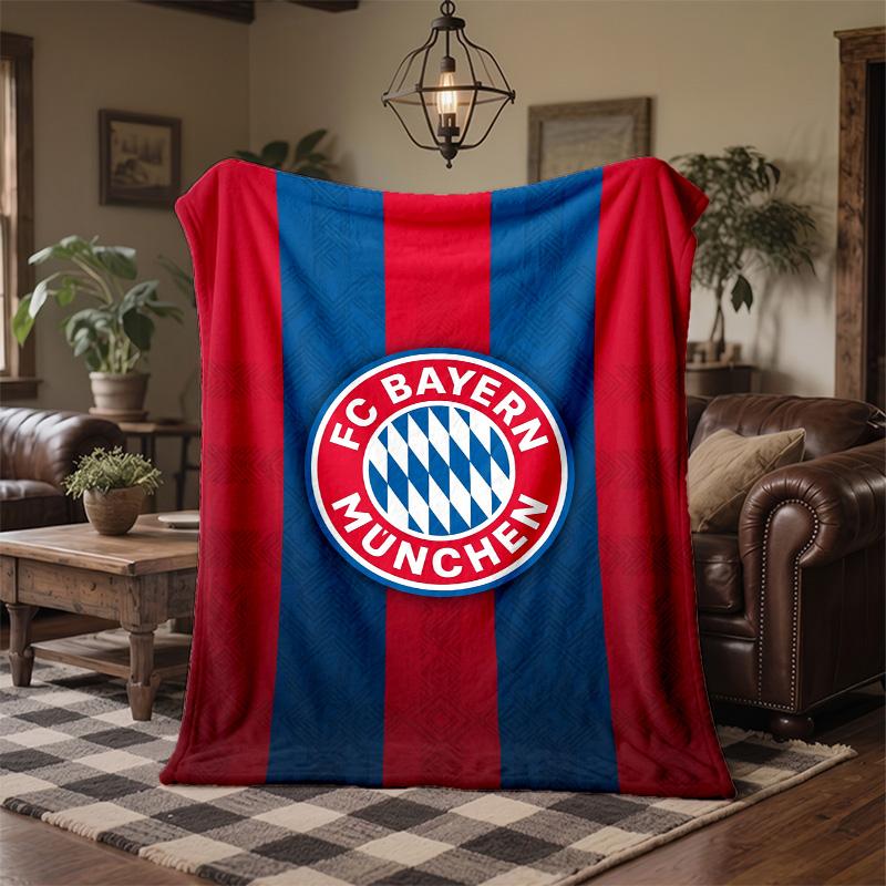Bayern Munich Theme Fleece Blanket Cozy Soft Plush Blanket For Bedroom Couch Travel