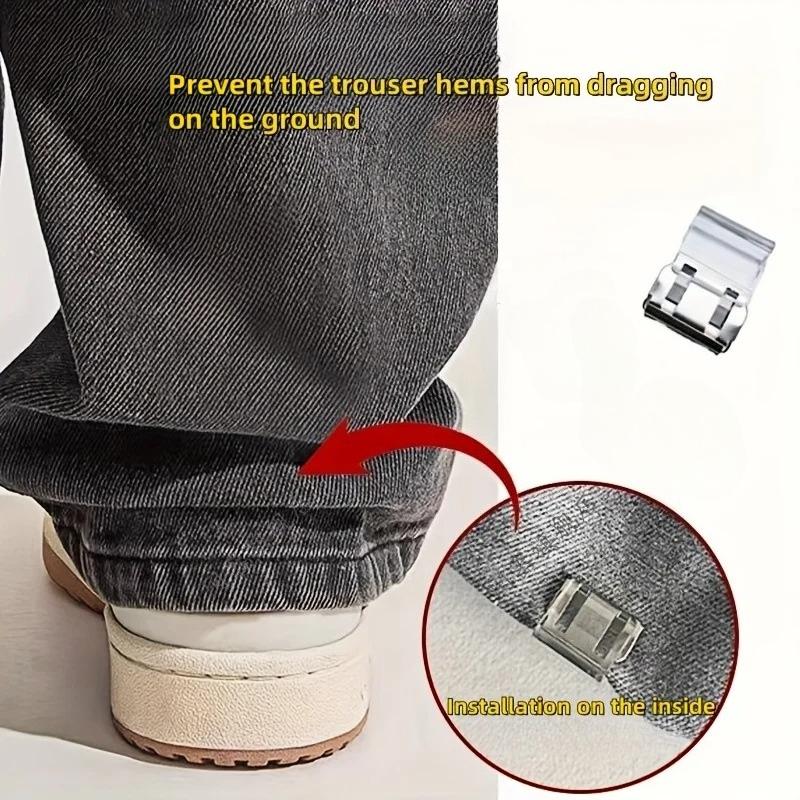 1/2 пары невидимых клипс для укорачивания брюк, нескользящие клипсы для края брюк, используются для фиксации подола брюк против волочения, бесшовные скрытые