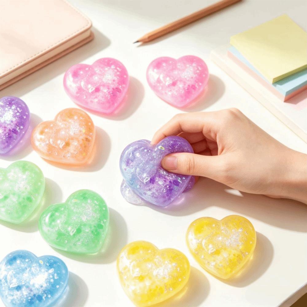 5pcs Color Changing Fidget Toy Heart Shaped Pinch Toy Kneading Toy Party Favor