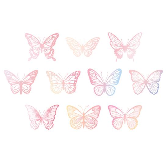 20 шт. полых резных наклеек-бабочек, украшения, 3D-ослепительные зеркальные металлические наклейки-бабочки для скрапбукинга, расходных материалов для журналов