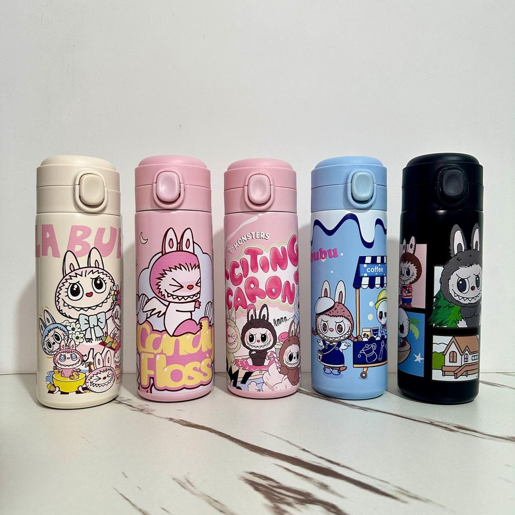 Cartoon Thermos Cup Elastic Buckle Cup 304 Stainless Steel Vacuum Pea Cup Convenient for Home Use