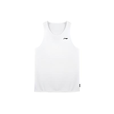 Дышащая быстросохнущая однотонная баскетбольная майка Li Ning для мужчин, топы, белая AVSS039-1